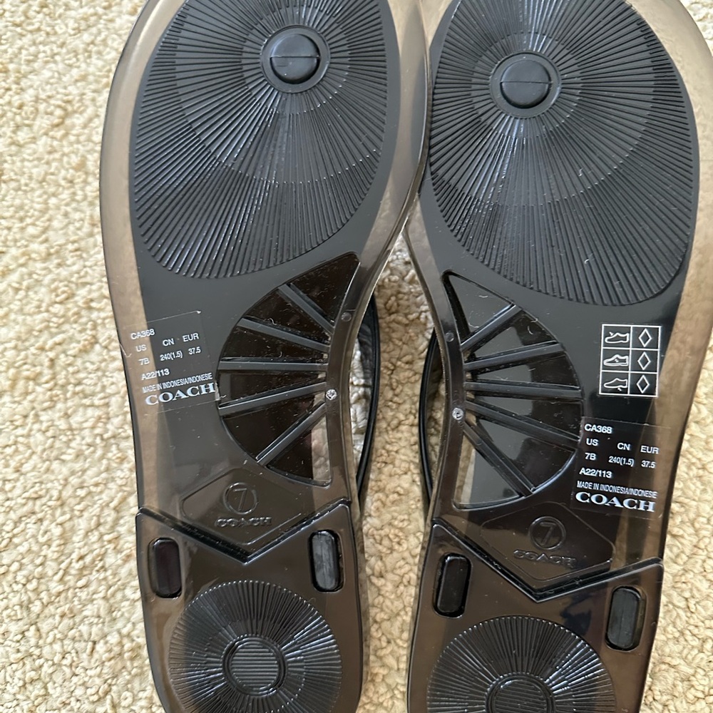 Coach Black Glossy Sandals - Picture 6 of 7
